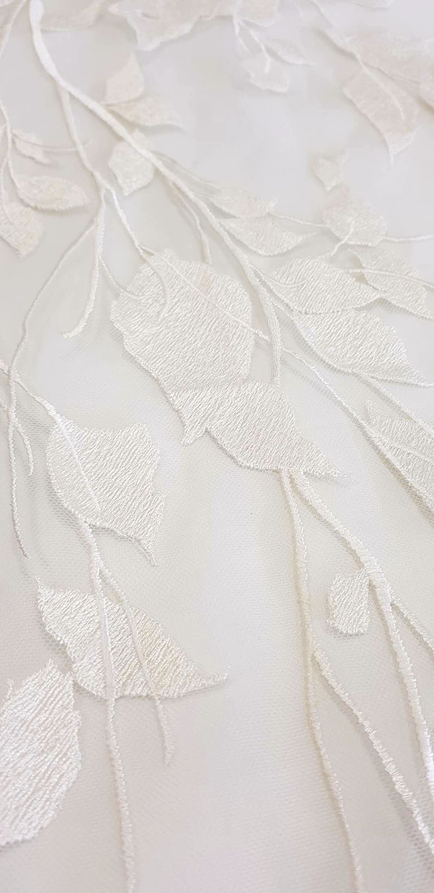 Ivory wedding embroidery lace fabric Romantic bridal lace Etsy