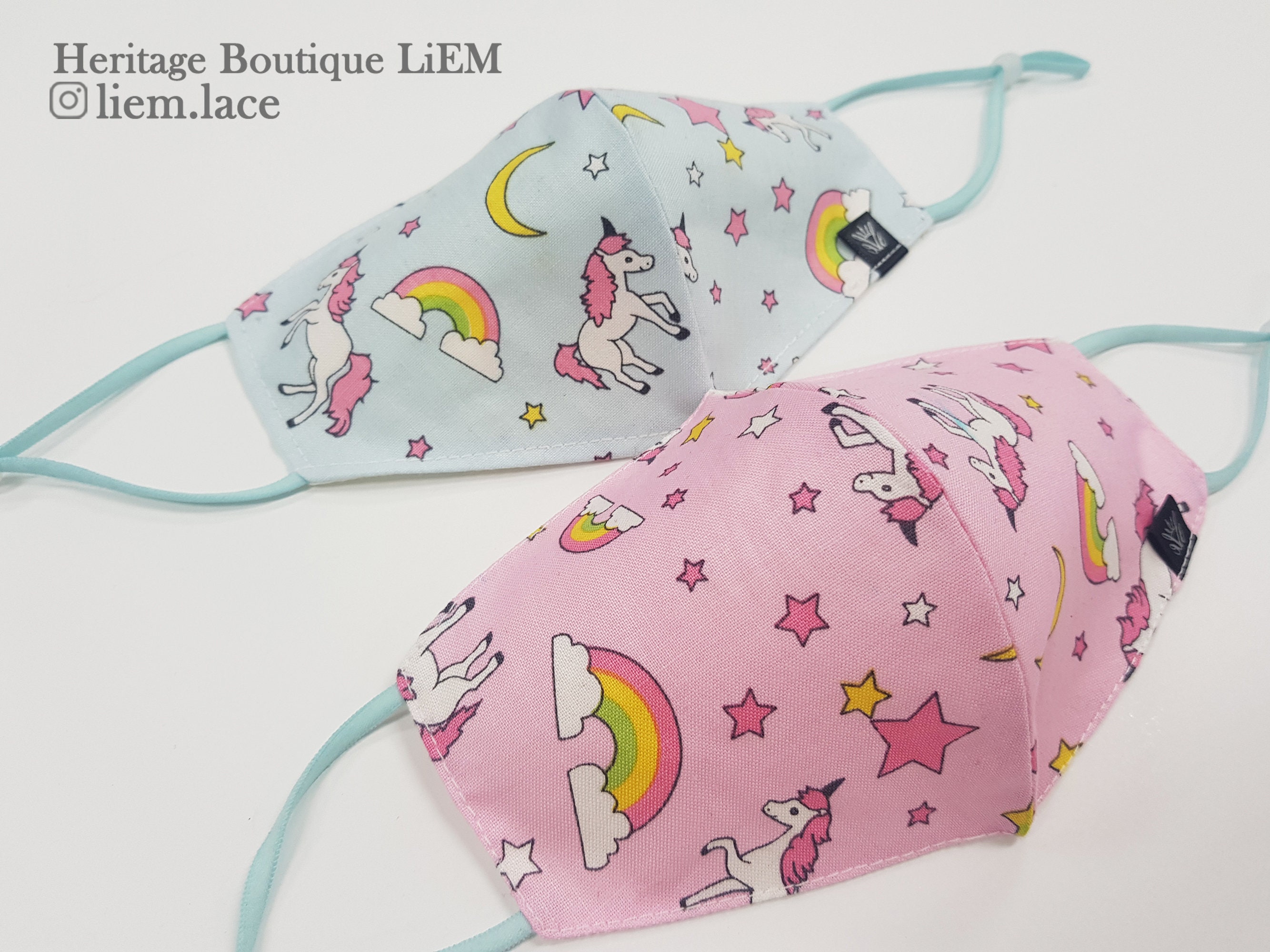 Unicorn Mask Rainbow Face Mask Kids Face Mask With Filter Etsy