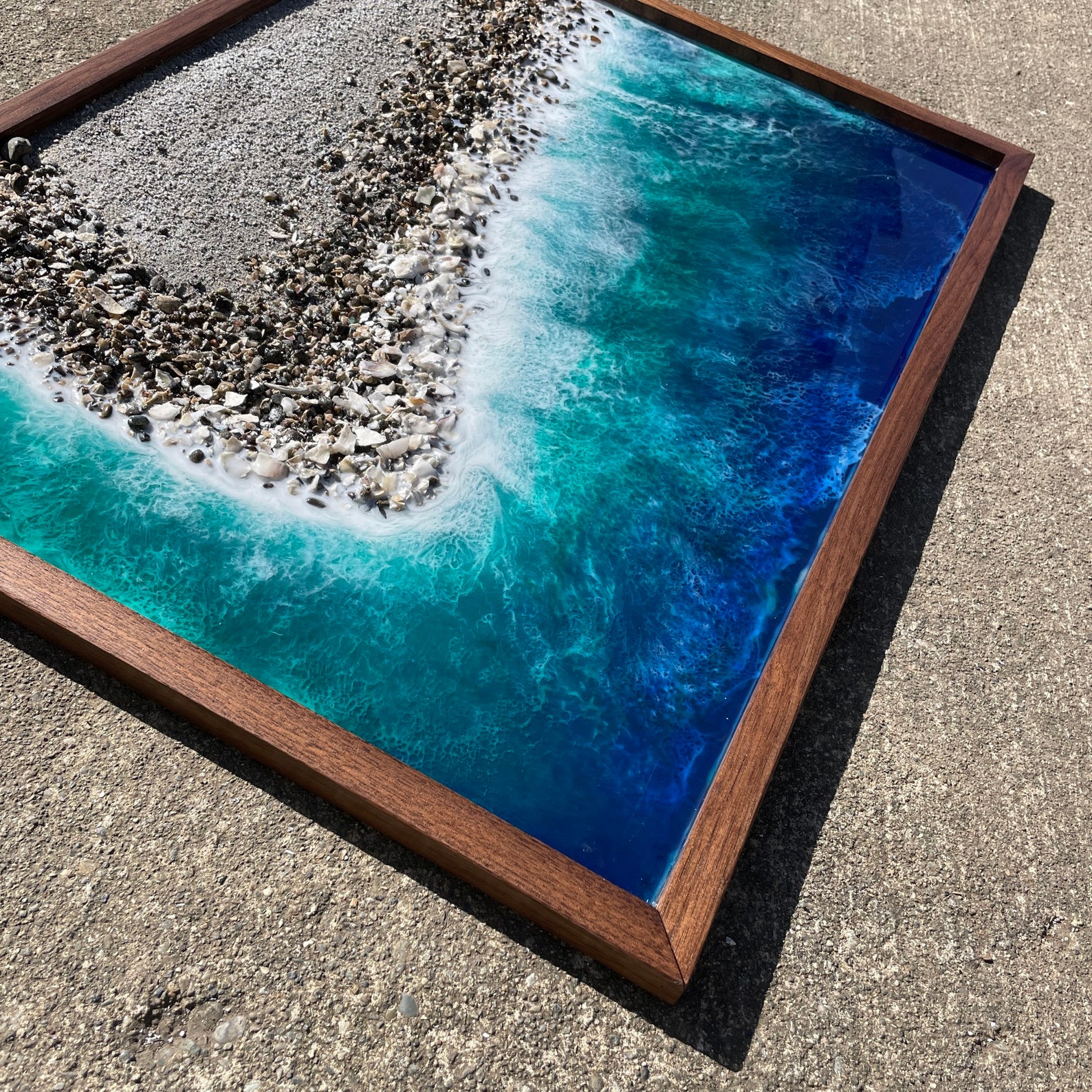 Ocean Resin Art Memorial Ocean Scene Cremation Resin Art Etsy