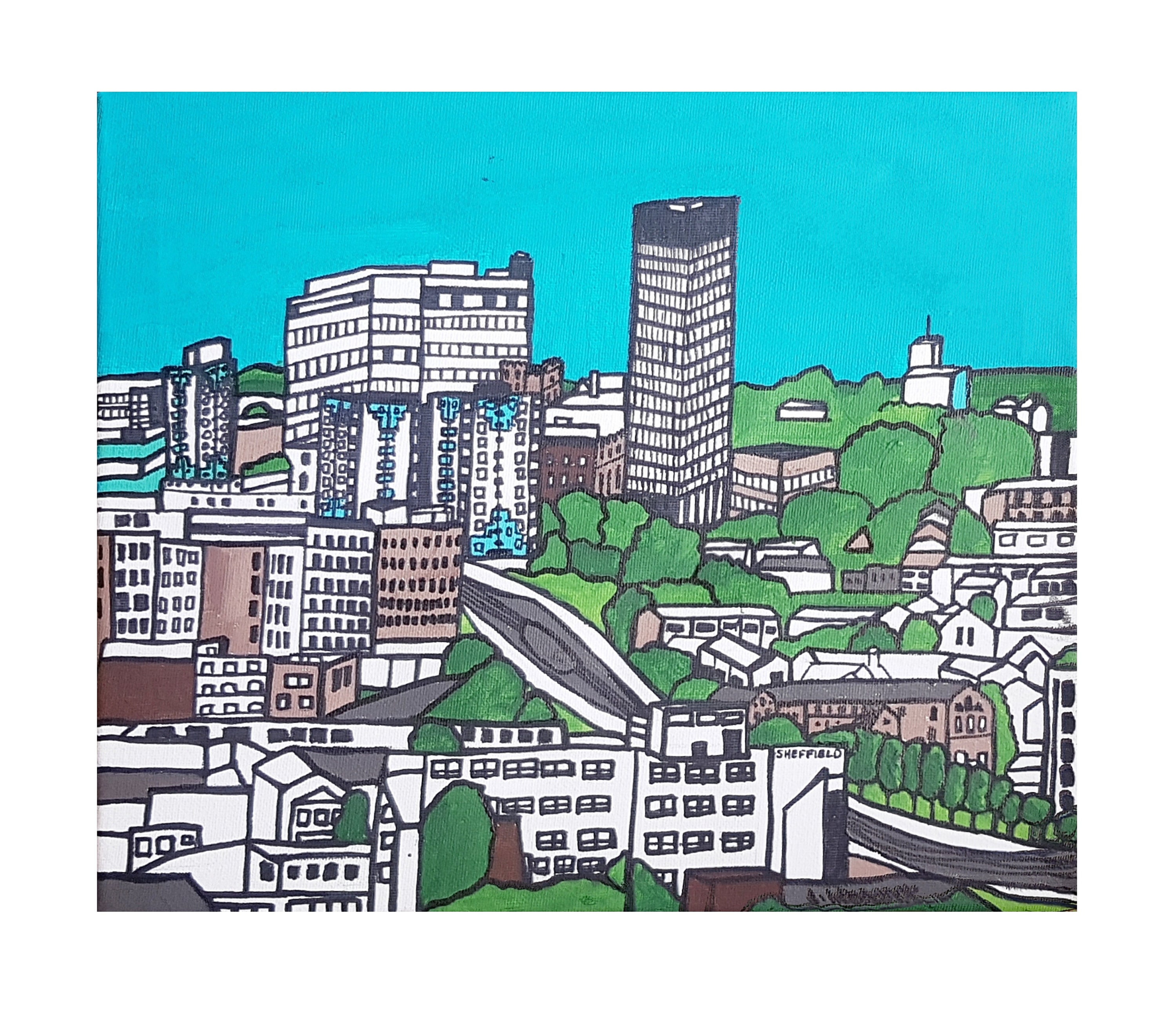 SHEFFIELD CENTRE 4 Piece Wall Art Prints Modern Wall Art Etsy