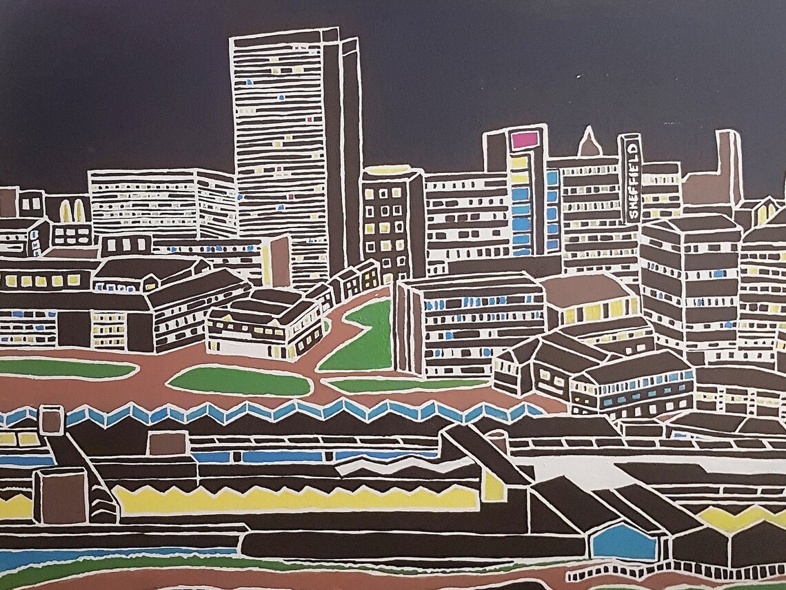 SHEFFIELD CENTRE 4 Piece Wall Art Prints Modern Wall Art Etsy