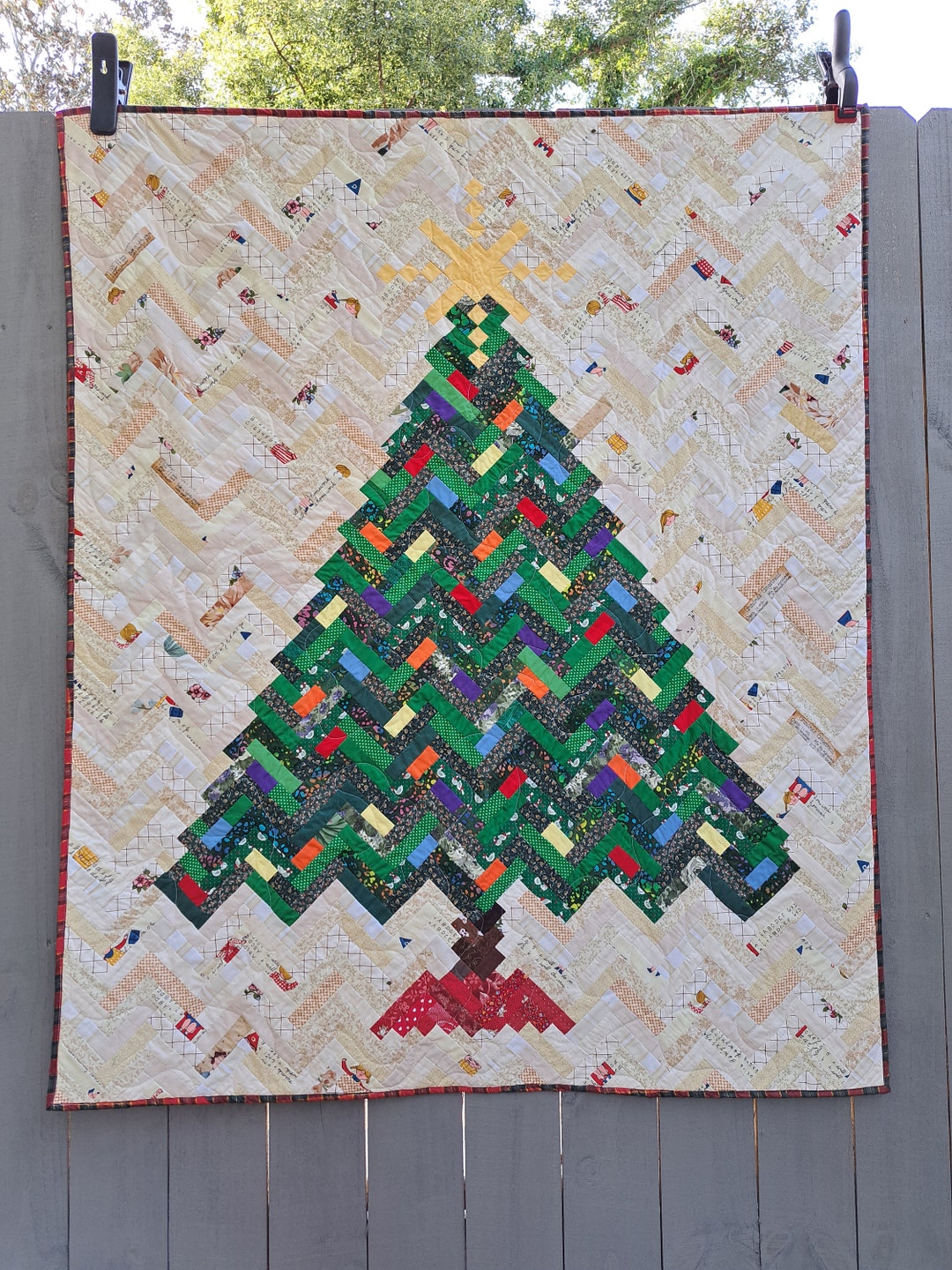 Homemade Christmas Quilt Free Shipping Etsy