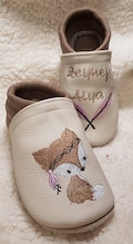 Leather slippers, crawling shoes, baby shoes, slippers fox personalizable product logo
