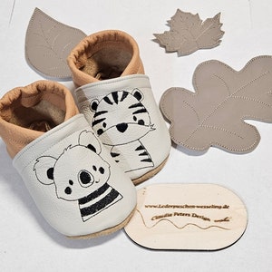 Leather slippers slippers crawling shoes panda tiger personalizable