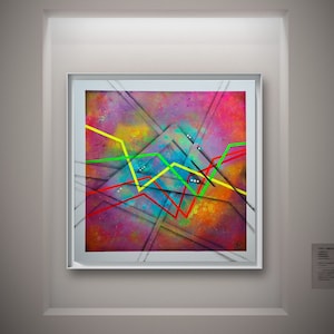 Abstract painting, modern painting, rainbow colors, large canvas, pop art, modern rainbow
