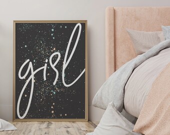 Printable Art "Girl" / Home Art Digital Print *Instant Download* / Living Room Decor / Wall Decor / Typography Poster