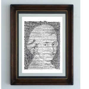 Mozart poster, a handmade portrait of the Austrian composer Wolfgang Amadeus Mozart