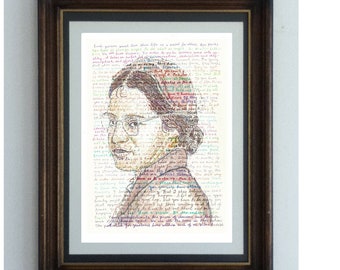 Cartel de Rosa Parks, un retrato hecho a mano de la activista por los derechos civiles.