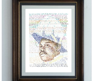 Marcus Garvey Portrait Print, Black Heroes Quotes, Pan-African Movement