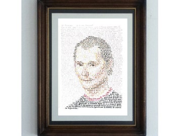 Niccolò Machiavelli Portrait of the Italian diplomat and historian With an excerpt of his book The Prince In original Italian of Il Principe
