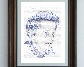 Hannah Arendt poster, a handmade portrait of the famous historian, activist and philosopher in her own words