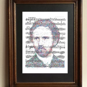Tchaikovsky poster, a handmade portrait of the great composer Pyotr Ilyich Tchaikovsky
