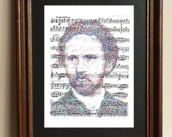 Tchaikovsky poster, a handmade portrait of the great composer Pyotr Ilyich Tchaikovsky