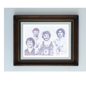 Phish poster, illustrated word portrait of the band with all song lyrics from A Picture of Nectar, from Cavern through to Tweezer Reprise