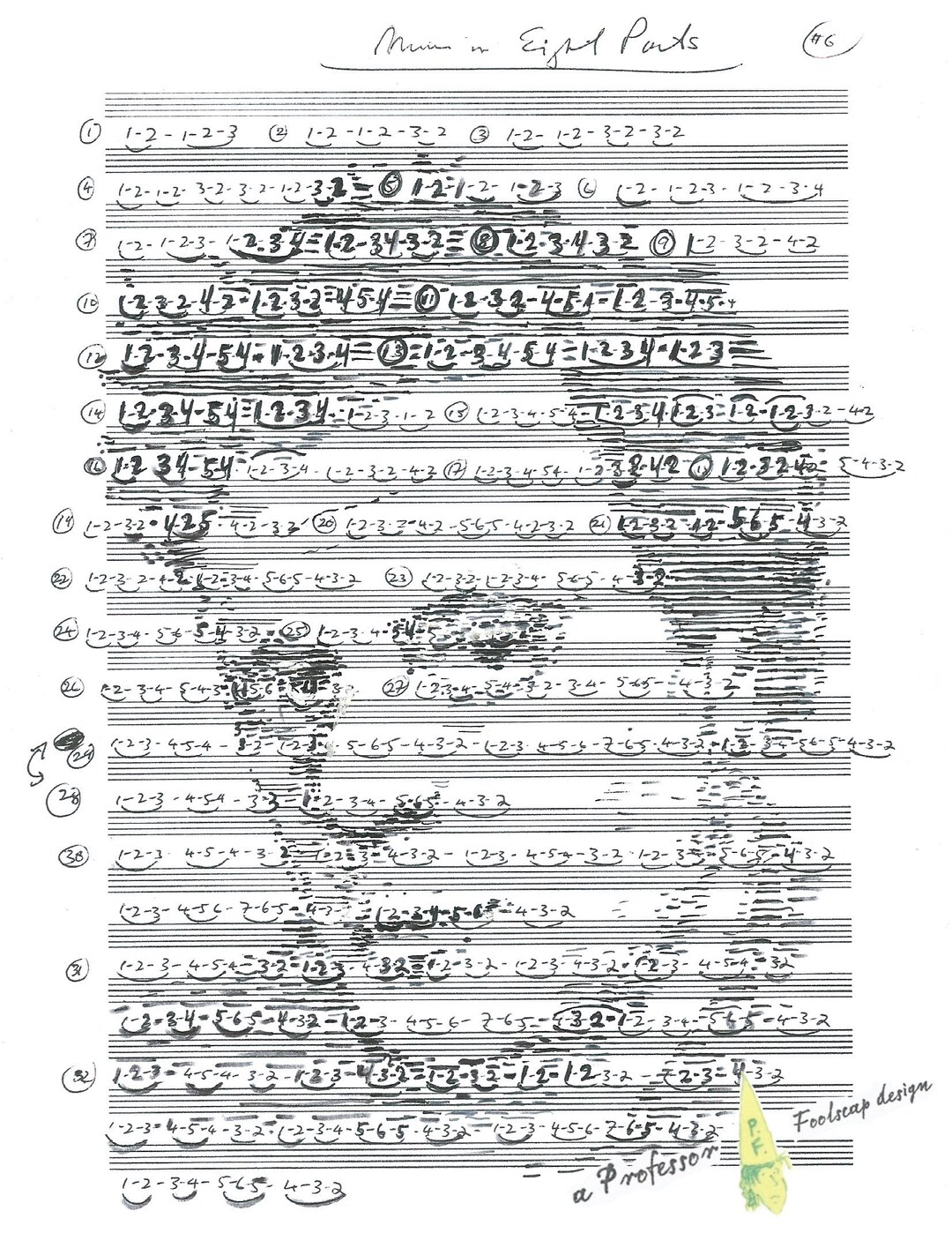 Philip Glass Poster, a Handmade Portrait of the Contemporary Composer