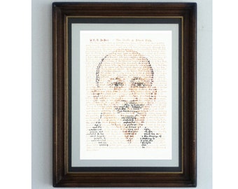 W. E. B. Du Bois poster, portrait of William Edward Burghardt Du Boisgreat, social activist, with an excerpt from The Souls of Black Folk