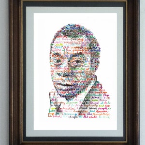 James Baldwin poster, a portrait of the brilliant American writer and influential activist in his own words from Notes on a Native Son