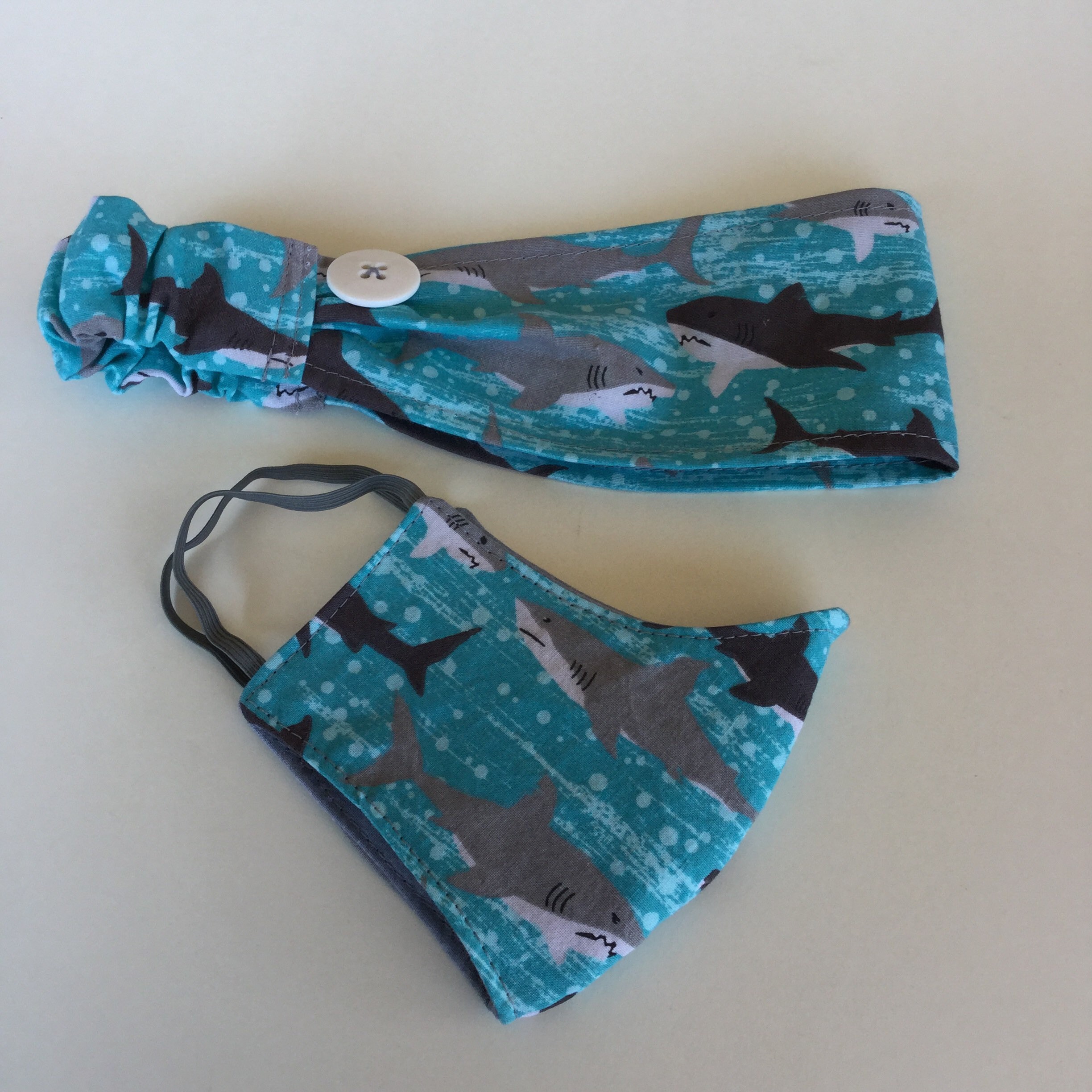 Kids Shark headband with matching mask. Ages 811 Etsy