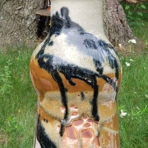 Wood fired ceramic bottle