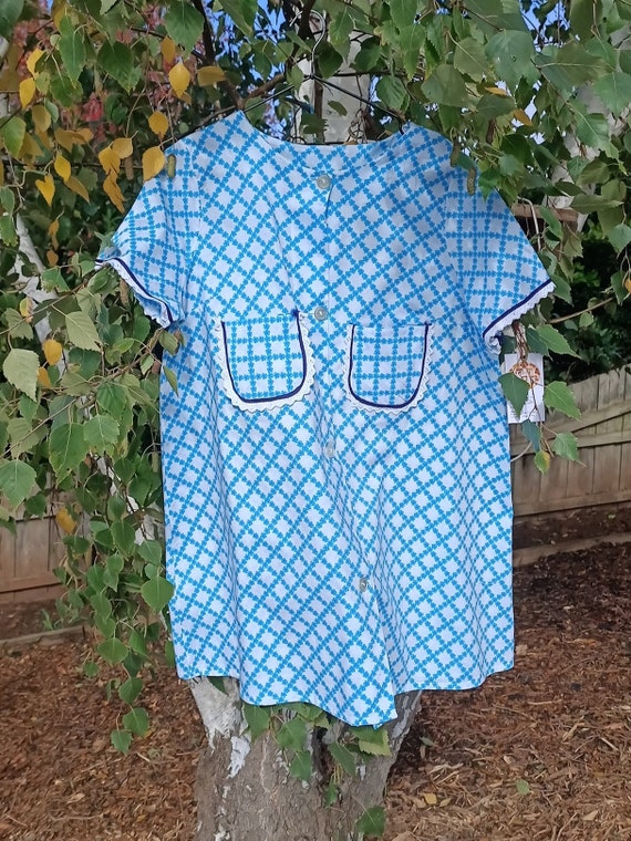 Vintage Blue Floral Housecoat