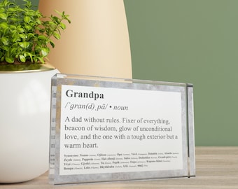 Grandpa Definition Plaque, Unique Fathers Day Gift for Grandparent, Quote Decor, Grandfather Gift from Grand Children, Home Decor Accent