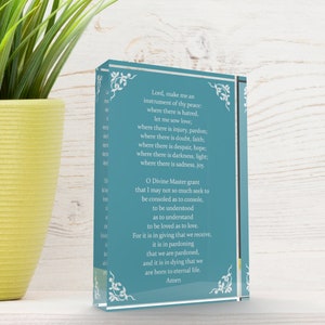 The Prayer of St. Francis Plaque, Religious Home Decor, Christian Prayer for Peace, Gift for Catholic Home, Office Decor
