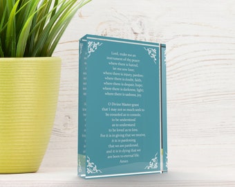 The Prayer of St. Francis Plaque, Religious Home Decor, Christian Prayer for Peace, Gift for Catholic Home, Office Decor