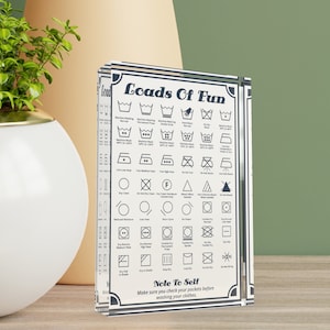 Free Standing Laundry Symbol Guide, Laundry Care Chart, Laundry or Utility Room Decor, Clothing Care Cheat Sheet, Useful Housewarming Gift