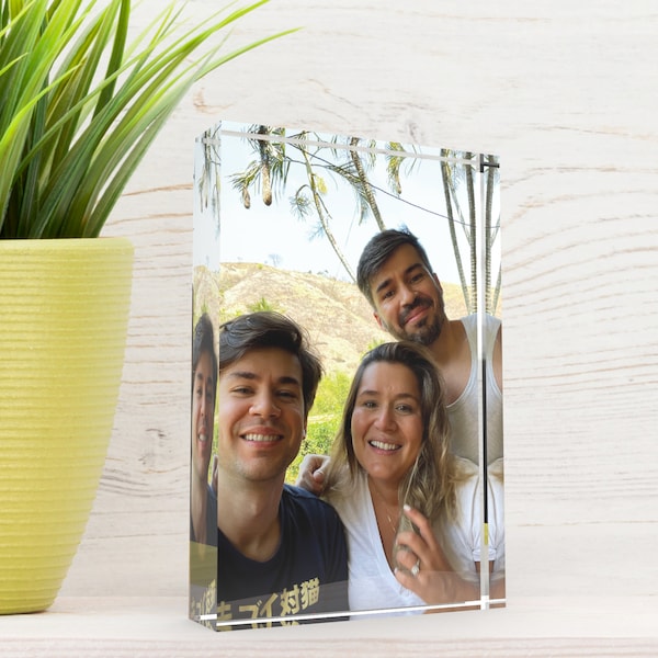 Custom Acrylic Photo Block, Personalized Pet Photo Gift, Free Standing Frameless Picture, Custom Home Decor, Photo Cube, Mother's Day Gift