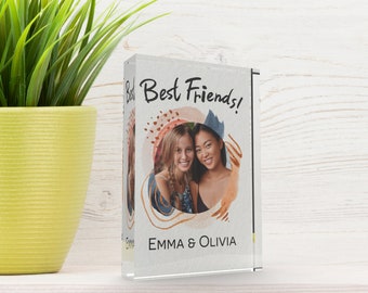 Custom Acrylic Photo Block for Best Friend, Personalized Photo, Photo Print for Friend, Frameless Picture Frame, Birthday Gift for Friend