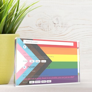 LGBTQ Rainbow Decor, Funny Pride Decor, Inclusion Tabletop Decoration, Diversity and Equality Plaque Free Standing Display