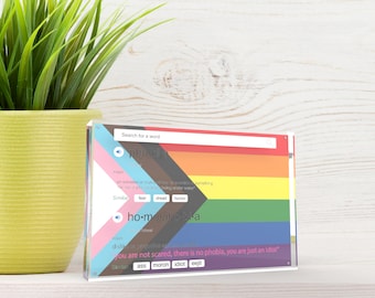 LGBTQ Rainbow Decor, Funny Pride Decor, Inclusion Tabletop Decoration, Diversity and Equality Plaque Free Standing Display