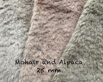 5MA01-03 Mohair and Alpaca, 25 mm, for Dolls and Teddies, by Helmbold, hand coloured, teddy bear fabric