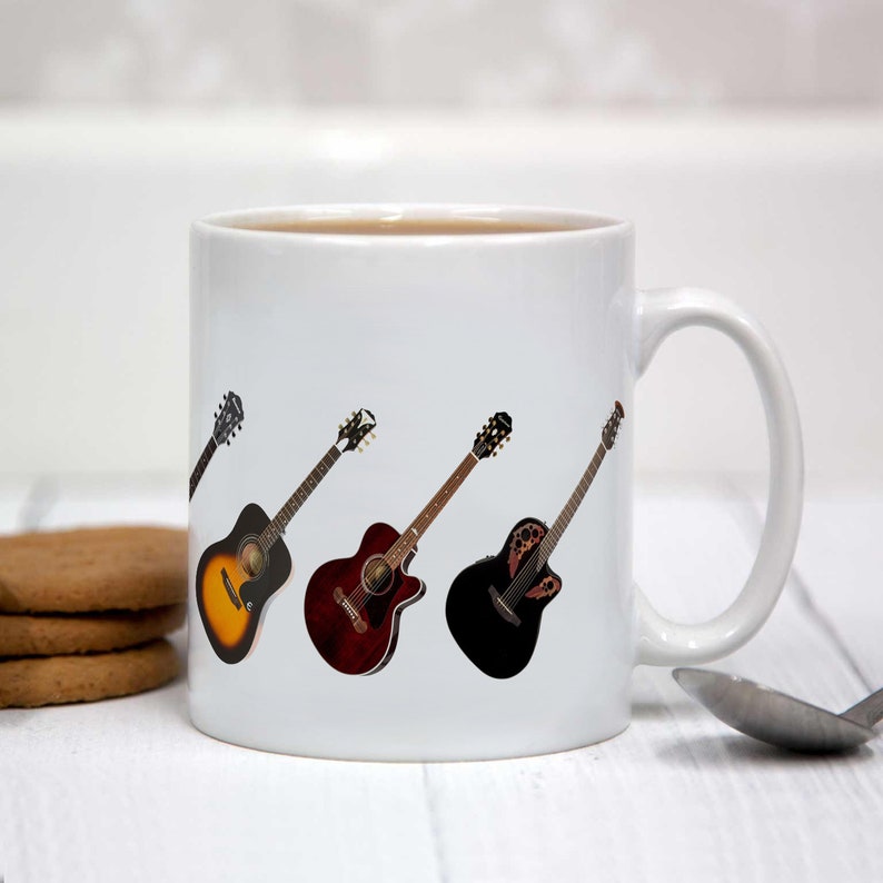 Guitar Mug With Various Guitars Perfect Gift for Music Lovers Etsy
