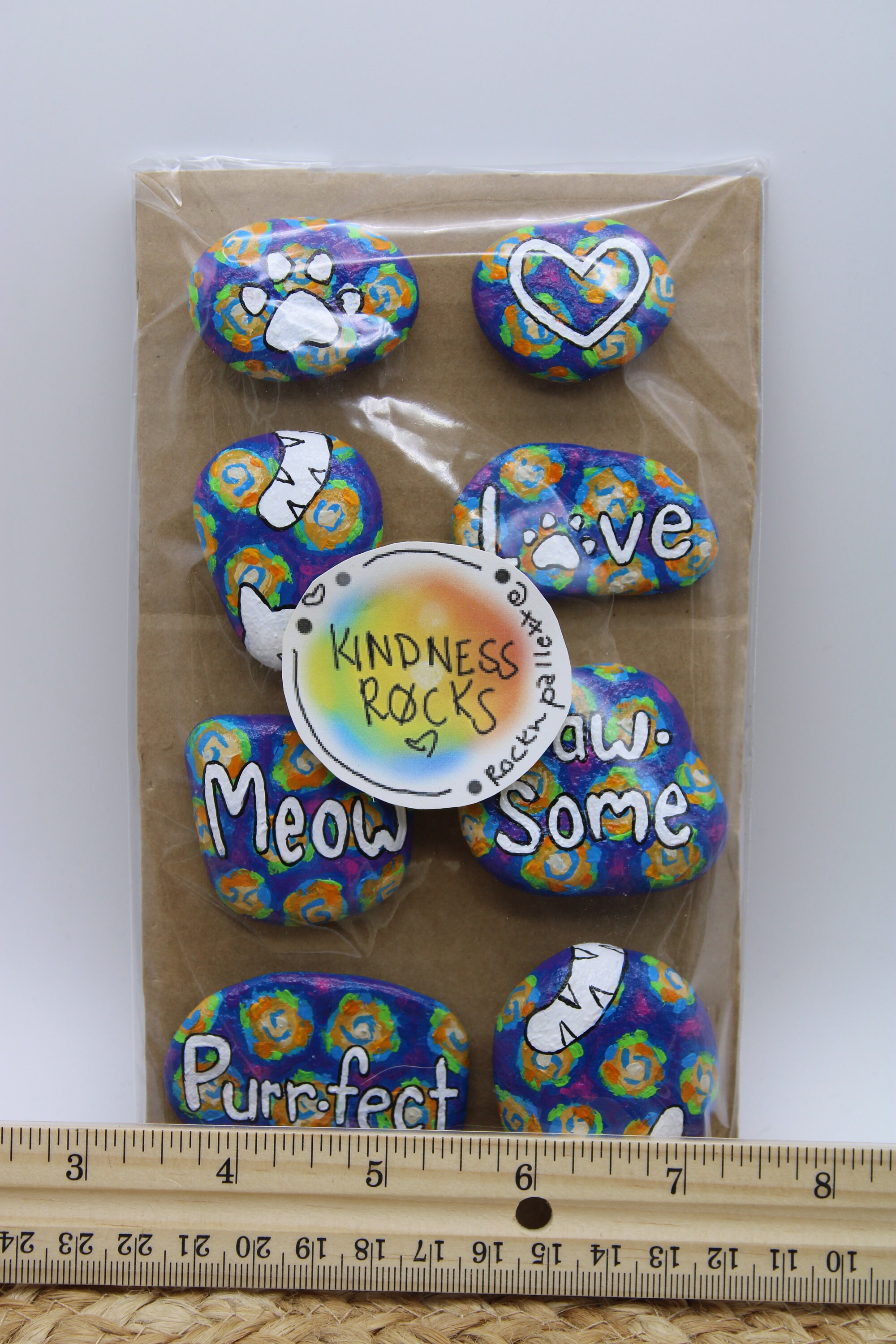 Kindness Rocks cat Themed Set of 8 by Rockn Palette - Etsy