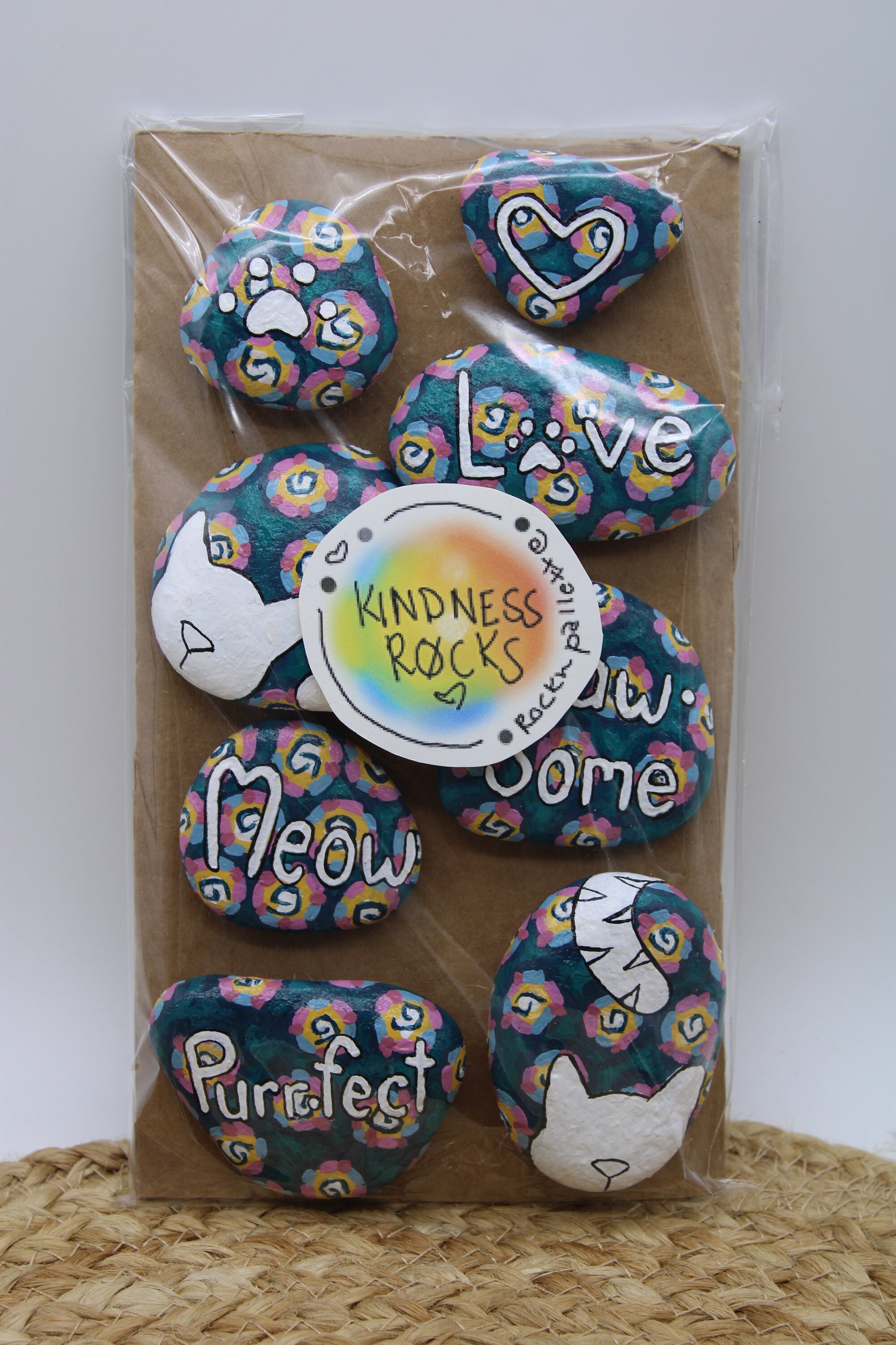 Kindness Rocks cat Themed Set of 8 by Rockn Palette - Etsy