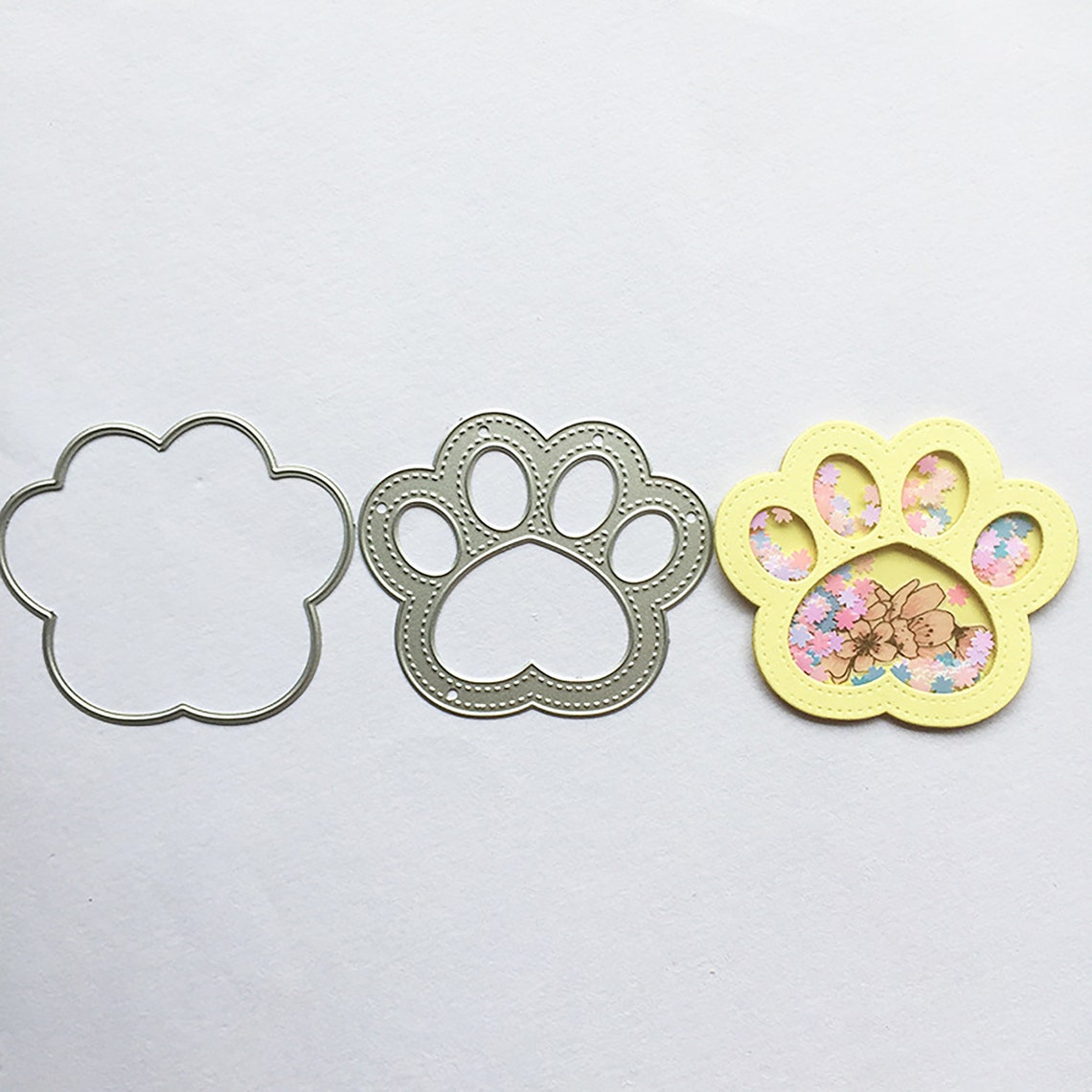 Paw Print Shape for Cardmaking and ScrapbookingMetal Cutting Etsy