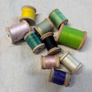Vintage wooden spools for thread