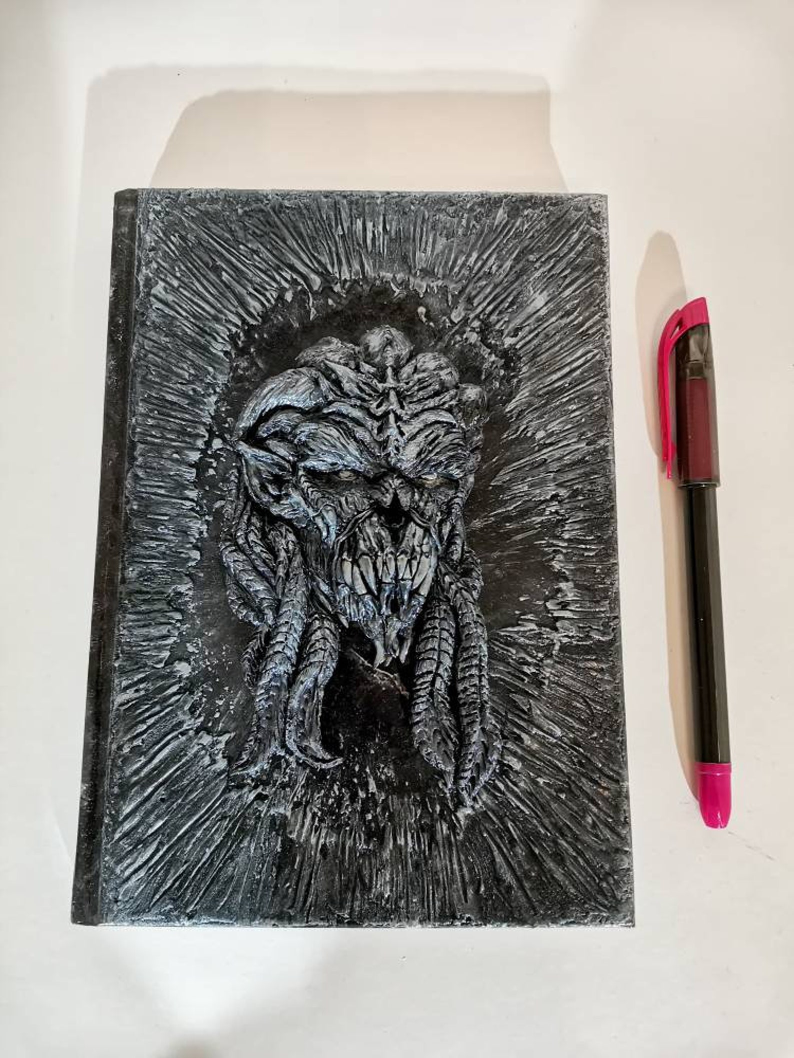 Customized Notebook Black creepy monster sketchbook for Etsy