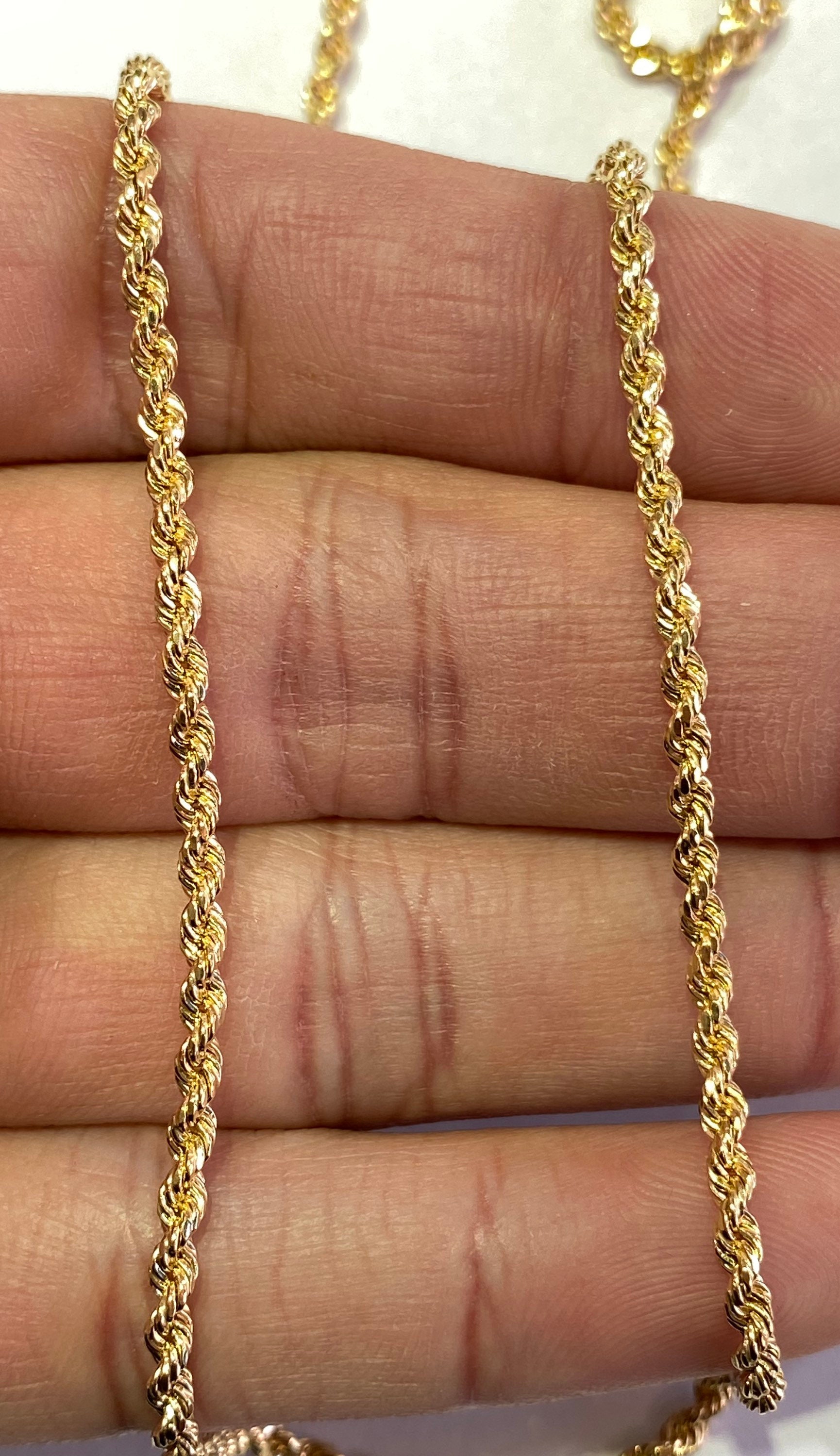 Solid 18K Yellow Gold 33 Gram Twisted Rope Chain 3.2mm 30in Mens Ladies Necklace