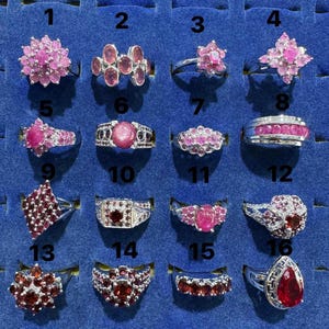 Sterling Silver Ruby / Garnet Rings - Choose Your Favorite Design - Vintage Unique Styles - January / July Birthstone Jewelry for Women