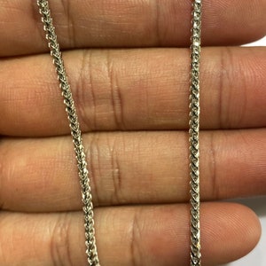 18k Solid White Gold Franco Chain, 2.2mm Franco Link Chain in 18k Real Gold, 22&quot; 24&quot;