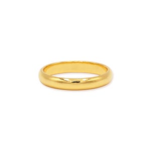 24k Solid Gold 3mm Unisex Wedding Band, Pure 999.9 Gold High Polish Classic Ring, Stacking Ring