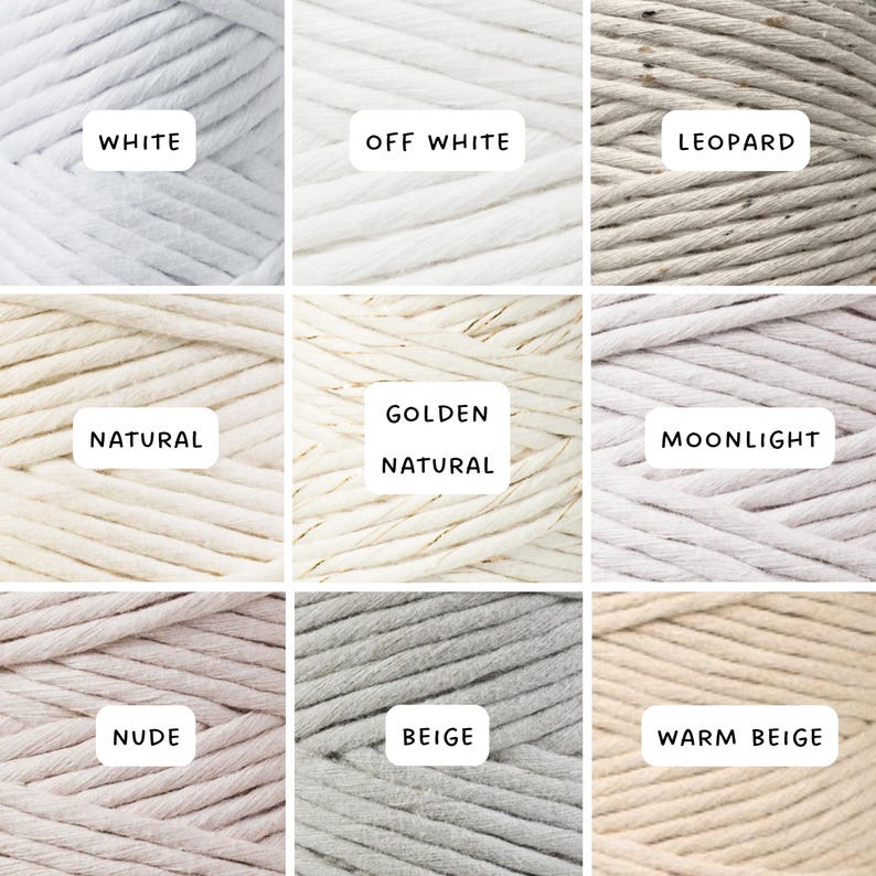 Bobbiny macrame yarn 3 mm single twisted sold by the meter 5 m / 10 m / 20 m / 100 m image 2