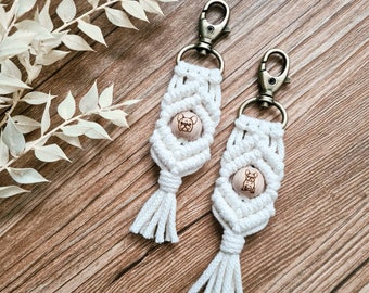 Macrame keychain "Frenchie"