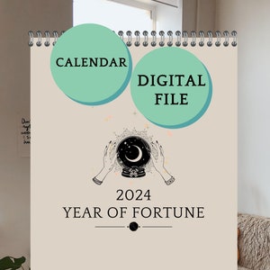 2024 printable fortune tarot card calendar