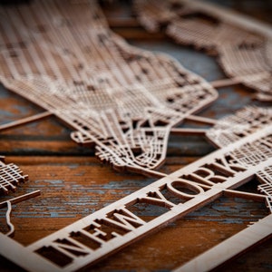 New York Birch Plywood Street Carte Laser Cut
