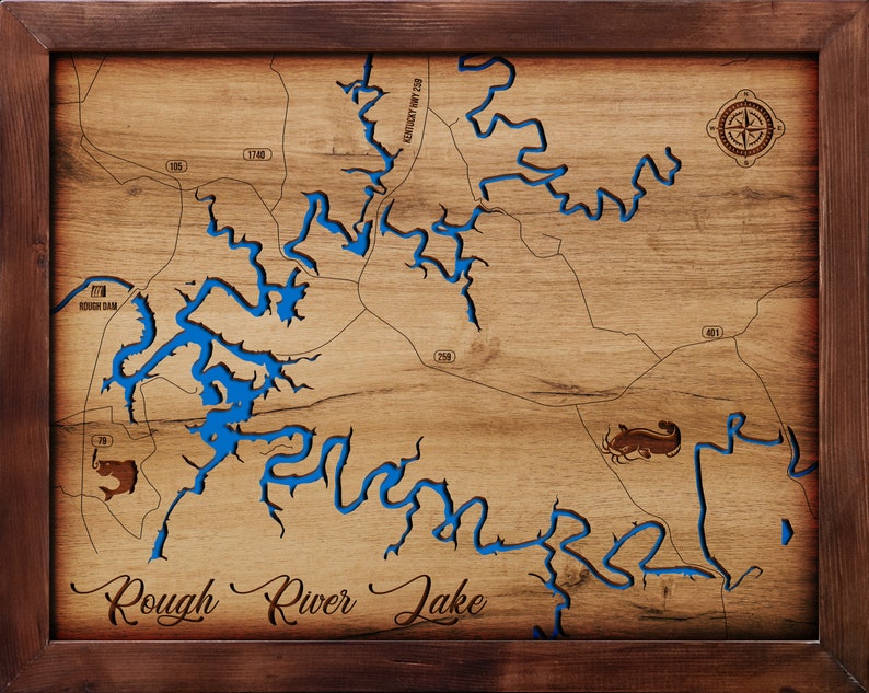 Rough River Lake Map DIGITAL Etsy