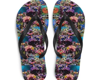 coral reef flip flops