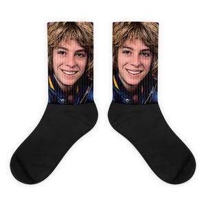 Leif Garrett Socks – Retro 70s Teen Idol Gift – Vintage Pop Culture Socks for Fans of Leif – Nostalgic Novelty Footwear